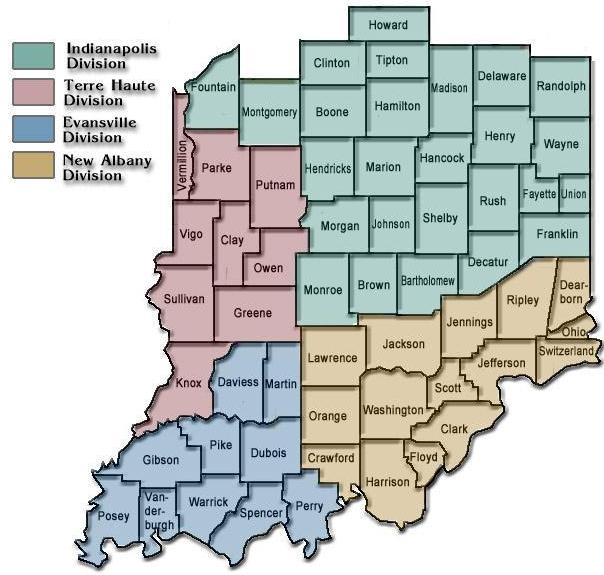 District Map Southern District Of Indiana United States District Court
